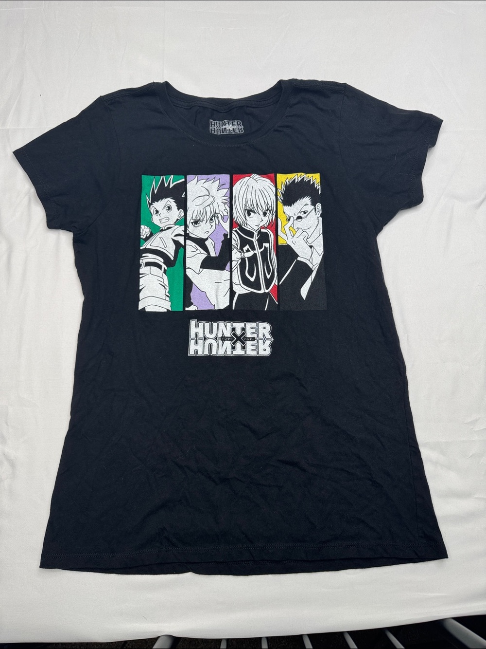 Gon Killua Kurapika and Leorio anime Hunter x Hunter graphic t shirt black
